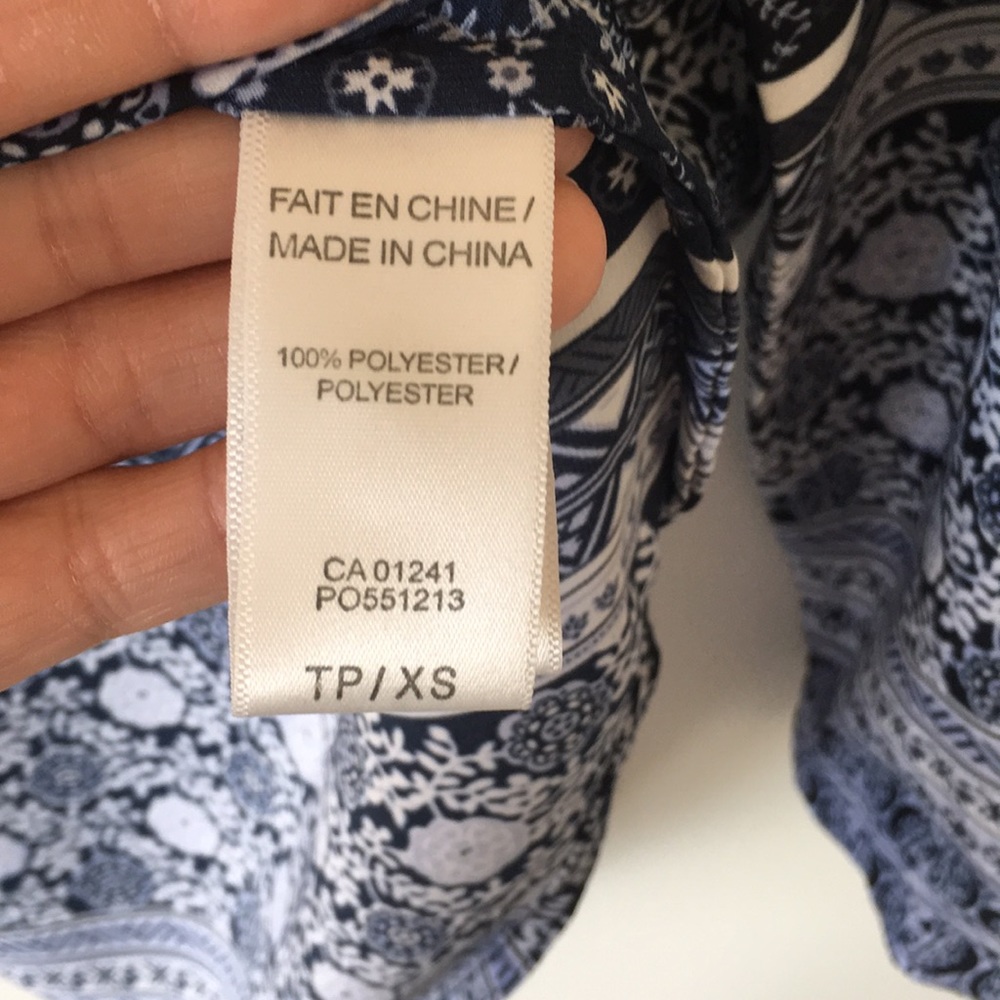 Blue Silky Long Sleeve Blouse with paisley - Picture 6 of 6
